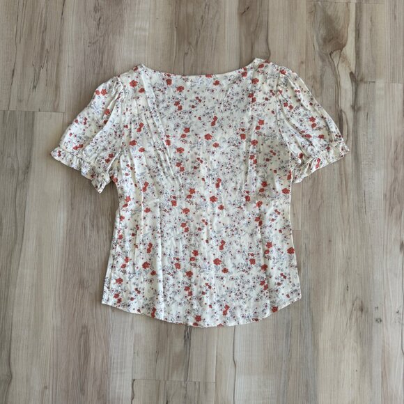 Elodie Floral Button Up Blouse, Size Medium - Picture 2 of 5